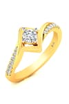 Buy Divine Solitaires Yellow Imitation Diamonds Studded Twist Solitaire Ring at Aza Fashions Buy_Divine Solitaires_Yellow Imitation Diamonds Studded Twist Solitaire Ring_at_Aza_Fashions