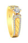 Divine Solitaires_Yellow Imitation Diamonds Textured Solitaire Ring_Online_at_Aza_Fashions