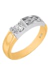 Buy_Divine Solitaires_Yellow Diamond Solitaire Two-tone Band Ring _at_Aza_Fashions