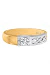 Shop_Divine Solitaires_Yellow Diamond Solitaire Two-tone Band Ring _at_Aza_Fashions