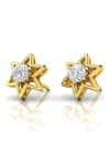 Buy_Divine Solitaires_Yellow Diamond Round Star Studs _at_Aza_Fashions