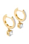 Divine Solitaires_Yellow Diamond Drop Hoop Earrings _Online_at_Aza_Fashions