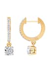 Buy_Divine Solitaires_Yellow Diamond Drop Hoop Earrings _Online_at_Aza_Fashions