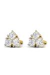 Buy_Divine Solitaires_Yellow Imitation Diamonds Cluster Studs_at_Aza_Fashions
