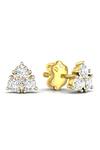 Divine Solitaires_Yellow Imitation Diamonds Cluster Studs_Online_at_Aza_Fashions