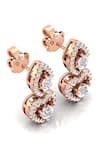 Shop_Divine Solitaires_Rose Gold Diamonds 18kt Tear Drop Shaped Earrings _at_Aza_Fashions