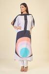 Buy_Samyukta Singhania_Multi Color Soft Silk Crepe Print Abstract Boat Neck Kaftan 