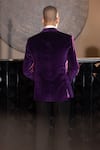 AMIT ARORA_Purple Cotton Velvet Solid Single Breasted Blazer _at_Aza_Fashions