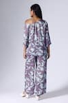 Shop_KLAD_Purple Satin Printed Foliage Floral Asymmetric Top And Pant Set _at_Aza_Fashions