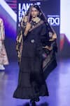 Buy_Shruti Sancheti_Black Silk And Organza Shirt Collared With Quilted Waistcoat _at_Aza_Fashions