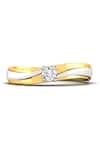 Shop_Divine Solitaires_Yellow Diamond Solitaire Wave Pattern Ring _at_Aza_Fashions