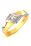 Buy_Divine Solitaires_Yellow Diamond Solitaire Geometric Ring _at_Aza_Fashions