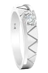 Divine Solitaires_White Diamond Solitaire Textured Ring _Online_at_Aza_Fashions