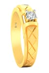 Divine Solitaires_Yellow Diamond Textured Solitaire Ring _Online_at_Aza_Fashions