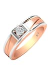 Buy_Divine Solitaires_Rose Gold Diamond Two-tone Solitaire Ring _at_Aza_Fashions