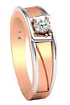 Divine Solitaires_Rose Gold Diamond Two-tone Solitaire Ring _Online_at_Aza_Fashions