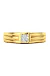 Shop_Divine Solitaires_Yellow Diamond Round Solitaire Textured Ring _at_Aza_Fashions