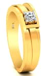 Divine Solitaires_Yellow Diamond Textured Round Solitaire Ring _Online_at_Aza_Fashions