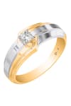 Buy_Divine Solitaires_Yellow Diamond Solitaire Two Tone Wave Ring _at_Aza_Fashions