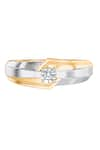 Shop_Divine Solitaires_Yellow Diamond Solitaire Two Tone Wave Ring _at_Aza_Fashions