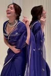 Buy_Kalakari by Akanksha_Purple Pure Silk Organza Embroidery Sequin Gulkhera And Aari Saree With Blouse _Online