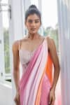 Shop_Masumi Mewawalla x AZA_Pink Mashroo Embroidered Sequins Sweetheart Ombre Corset Saree Gown 