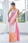 Masumi Mewawalla x AZA_Pink Mashroo Embroidered Sequins Sweetheart Ombre Corset Saree Gown 