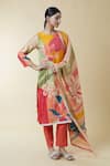 Shop_Samyukta Singhania_Multi Color Silk Blend Printed Botanical Round Kurta Set 