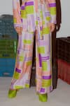 Nirmooha_Multi Color Printed Abstract Notched Lapel Jacket With Pant _at_Aza_Fashions