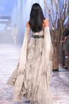 Shop_Nirmooha_White Lurex Printed Forest Off Shoulder Fog Shimmer Gown _at_Aza_Fashions