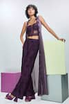 Buy_Nirmooha_Purple Chantilly Bustier Sweetheart Pant Set With Shrug _at_Aza_Fashions