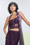 Nirmooha_Purple Chantilly Bustier Sweetheart Pant Set With Shrug _Online_at_Aza_Fashions