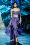 Buy_Nirmooha_Purple Organza Embroidered Abstract Bustier Sweetheart Skirt Set _at_Aza_Fashions