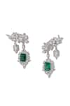 Shazé_White Marquise Stone Viridian Embellished Earrings _Online_at_Aza_Fashions