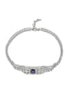 Shazé_White Marquise Stone Oceanus Studded Choker _Online_at_Aza_Fashions