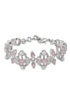 Shop_Shazé_White Marquise Stone Rosalia Studded Bracelet _Online_at_Aza_Fashions