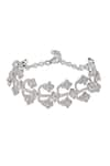 Shop_Shazé_White Marquise Stone Alba Mughal Carved Bracelet _at_Aza_Fashions