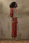 Buy_Aseem Kapoor_Multi Color Jacket Mushroom Twill Printed Floral Zahra Sweatshirt And Pant Set 