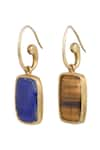 Shop_Anuka Jewels_Blue Gemstone Lapis Embellished Earrings _at_Aza_Fashions