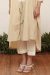 Buy_OurDve_Ivory Cotton Embroidered Pearl Notched Floral Placement Kurta And Pant Set 