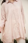 Shop_OurDve_Pink Cotton Embroidered Thread Collared Placket Top _Online_at_Aza_Fashions