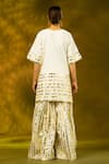 Shop_SHIVANI SABHARWAL_White Cotton Embroidered Gota Round Kurta Sharara Set _at_Aza_Fashions