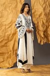 Shop_SHIVANI SABHARWAL_White Kurta And Pant Pure Crepe Embroidered Thread Round Floral Set _Online_at_Aza_Fashions