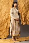 Shop_SHIVANI SABHARWAL_Beige Kurta Pure Crepe Embroidered Sequin Round Set _Online_at_Aza_Fashions