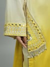 Buy_Siyona by Ankurita_Yellow Pure Chanderi Embroidery Sequin V Neck Bahaar Bloom Kurta And Pant Set _Online_at_Aza_Fashions