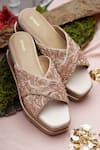 Buy_Anaar_Rose Gold Embellished Starlet Tales Embroidered Wedge Sandals _at_Aza_Fashions