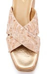 Anaar_Rose Gold Embellished Starlet Tales Embroidered Wedge Sandals _at_Aza_Fashions