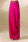 Buy_Anamika Khanna_Fuchsia Embroidered Coat Mandarin Long Skirt Set 