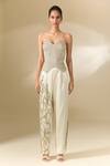 Shop_Anamika Khanna_Off White Top Sweetheart Embroidered Cape And Pant Set