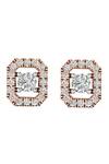Buy_Divine Solitaires_Rose Gold Imitation Diamonds Hexagon Cutwork Stud Earrings_at_Aza_Fashions